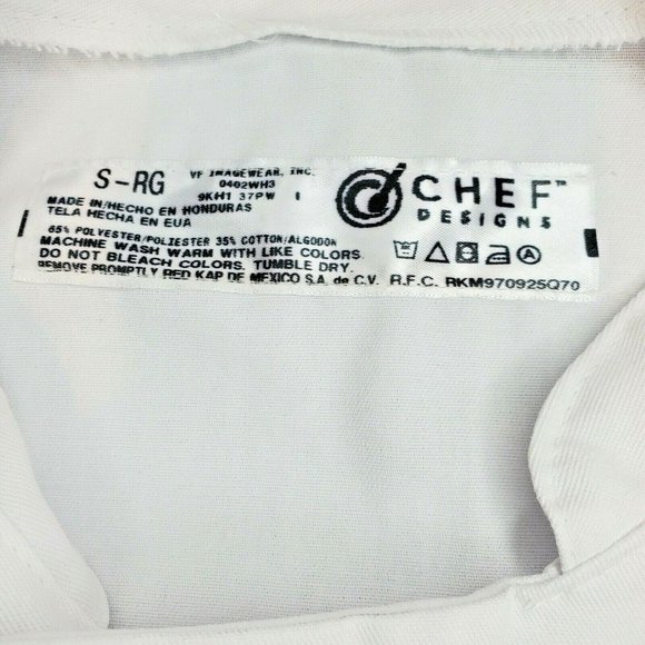 Puritan Cape Cod Size S RG White Chef Design Button Up Chef Coat - Picture 7 of 7